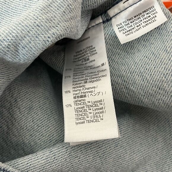 Madewell Eldamere Wash Blue Cotton-Hemp Denim Katrina Crop Vest Top Women's 6 - Picture 5 of 7